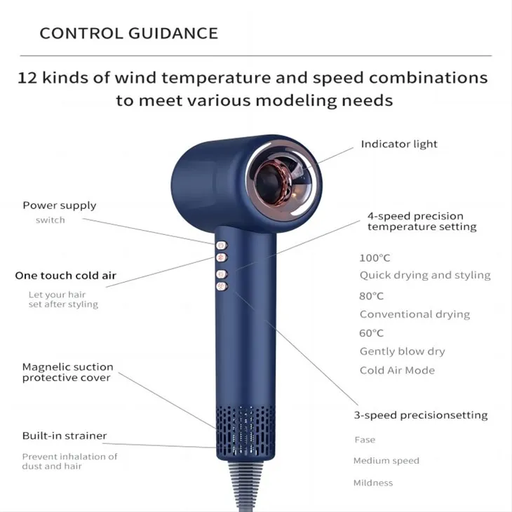 Vysoušeč vlasů s digitální regulací teploty